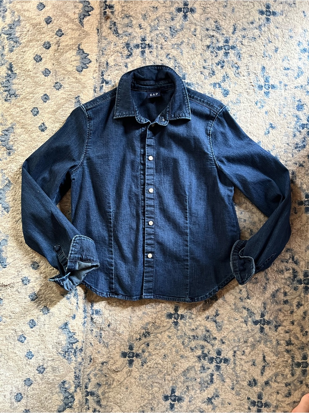 GAP Women's Dark Indigo Denim Button-Up